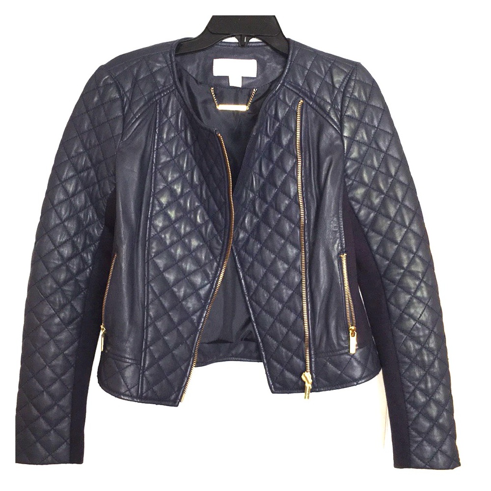 Michael Kors motto leather jacket